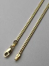 Solid 14k Gold Miami Cuban Link Chain 2mm Necklace Great For Mens Pendant 16-24"