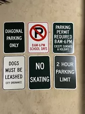 PARKING SIGNS LOT OF 6 Original REAL Highway Road Sign