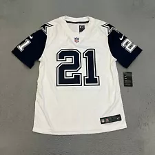 Ezekiel Elliott Dallas Cowboys Jersey Mens Size Large White Nike #21 *READ