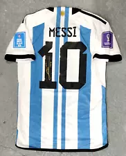 Lionel Messi Signed 2022 Fifa World Cup Argentina Jersey