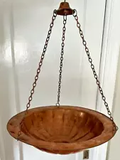 Pure Hand Hammered Copper Hanging Bird Bath/Feeder Kitchen Bowl Planter 14"