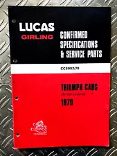 LUCAS -Girling - PARTS LIST for TRIUMPH CARS 1970 - Pub No.CCE902/70