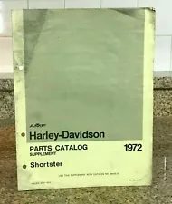 AMF Harley Davidson Shortster 1972 Parts Catalog Supplement OEM pt # 99443-72A