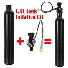 0.5L Aluminum Tank 4500psi 500cc Inflatable kit for PCP HPA Paintball Scuba Fire