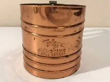 VINTAGE FOLEY SIFT CHINE FLOUR SIFTER TRIPLE SCREEN COPPER KITCHEN TOOL UTENSIL