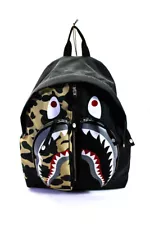 BAPE A Bathing Ape Unisex Camouflage Printed Zip Around Black Large Backpack