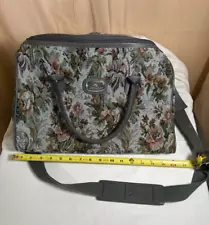 Jordache Duffle Bag Gray Floral Embroidered *(Last week for sale)*