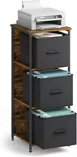 File Cabinet with 3 Drawers, Printer Stand, Cube Storage Shelf, for A4,