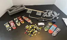 Lot Of Tech Deck Spin Master 8 Fingerboards Trucks Wheels Rails ramp Connectors