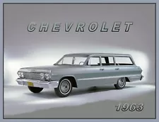 1963 Chevrolet IMPALA Station Wagon, Gray, Refrigerator Magnet, 42 MIL