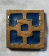 Antique Faience Art Tile 2”x2”, Flint? Grueby?