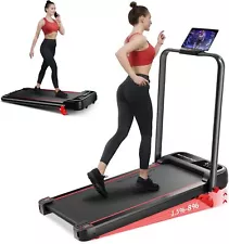 RHYTHM FUN Incline Foldable Treadmill with Handlebars, 3 Level Incline