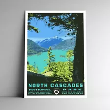 North Cascades National Park Travel Poster / Postcard Washington Multiple Sizes