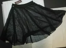 Sheer Dotted Practice Dance Skirt Black Full Circle Ballroom Ballet Ladies sizes