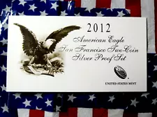 2012 S AMERICAN PROOF SILVER EAGLE TWO COIN SET COA ITEM #33