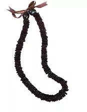 da Hawaiian Store Dark Koa Seed Lei Necklace