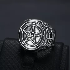 Mens Israel Hexagram Star of David Ring Stainless Steel Size 7-15 Men Gift