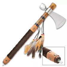 19" Native American Tomahawk Replica Hatchet Peace Pipe with Functional Pipe