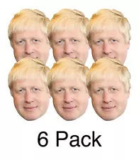 Boris Johnson British Politician 2D Card Party Face Masks - Pack of 6 Political