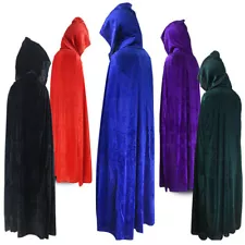 Unisex Women/Men Velvet Cloak, Hooded Vampire Cape for Halloween Party