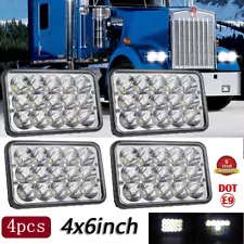 4x 4x6" LED Headlights Hi-Lo Beam H4656/4651 For Kenworth Peterbilt 357 379 378 (For: Peterbilt 357)