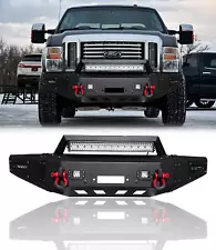 Vijay For 2008-2010 Ford F250-F550 Steel Front Bumper W/Winch Plate&LED Lights