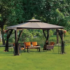 Regency II 10’ x 12’ Gazebo with Netting, Brown