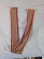 Vintage Woven Hippie Headband Sash Fabric Belt Multicolor 44"