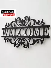 1pc (35x20cm/14x8 Inches) Metal Welcome Sign For Front Porch, Porch Decoration