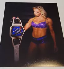 Charlotte Flair Smackdown Title Belt WWE 8x10 photo Sale Damaged