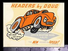 HEADERS by DOUG - Original Vintage 1960's Racing Water Slide Decal Doug Thorley