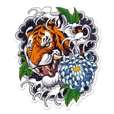 Tiger Fangs Flowers Vinyl Decal Sticker - ebn7758