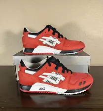 asics Gel Lyte III 3 Red White RARE Grey Black H30DK-2101 Size 10.5 Valentinesð¥