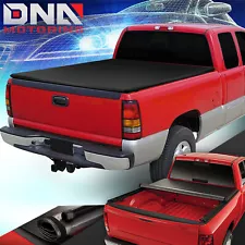 FOR 1999-2007 SILVERADO SIERRA 6.5 FT FLEETSIDE BED SOFT ROLL-UP TONNEAU COVER