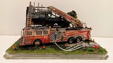 Code 3 FDNY Seagrave Rear Mount Ladder Truck 10 Custom Diorama Display 12724