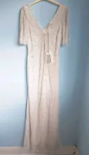 BNWT BIBA 1920s art deco style beaded wedding dress size 8