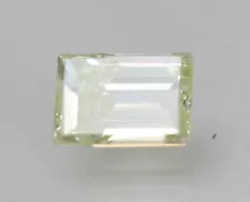 0.24 Carat Top Greenish Yellow VS2 Baguette Natural Diamond 4.13X2.93mm W VIDEO