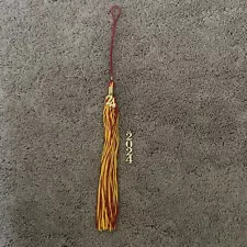 2024 Yellow And Red Graduation Tassel With 2024 Extra Pendant