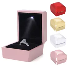 Mini LED Jewelry Gift Box Lighted Engagement Ring Box for Proposal Wedding Case