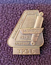 1975 Indy 500 SILVER #3216 Pit Pass Pin Badge - Bobby Unser Wins! MINT!