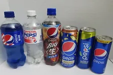 Pepsi Lot Blue, Crystal Pepsi, Splash Of Lime, Pineapple
