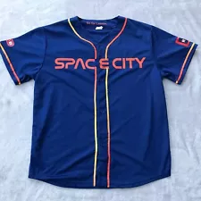 Space City MLB Houston Astros Jersey Button Blue Lance McCullers Size XL EUC