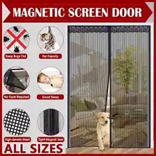 Magnetic Screen Door Mesh Curtain Durable Heavy Duty Mosquito Net Bug Hands Free