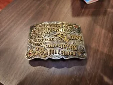 1981 CHAMPION BULL RIDING Trophy Buckle El Cajon California