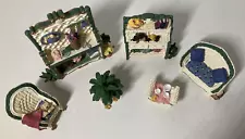 Avon Victorian Memories MINIATURE PATIO Furniture Resin 6 pieces 2001 OB