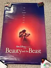 Disney Beauty and the Beast 1991 Original Authentic Movie Poster 27"x40" 2 Sides