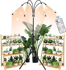 LED Plant Grow Light with Stand, 4 Light LED Grow Light Full Spectrum for Indoor