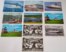 20 Vintage Postcards Harbours Ships Sail Boats Ferries England USA Cdn Grade 2-3