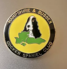 Hampshire and Sussex Cocker Spaniel Club enamel dog badge