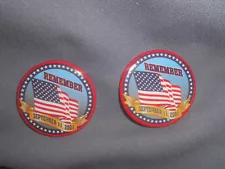 2 pins for 9-11 REMEMBER SEPTEMBER 11 PIN 2001